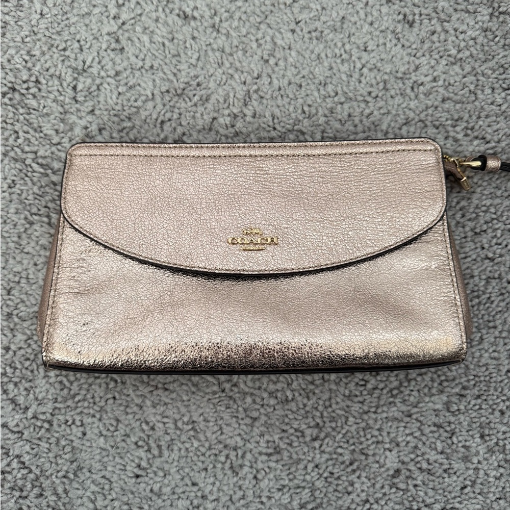 Coach Rose Gold Wristlet Clutch
